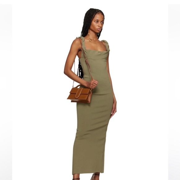 JACQUEMUS La Robe Maille Alca Dress, Size 10, worn once, like new. Olive colour - Picture 3 of 6